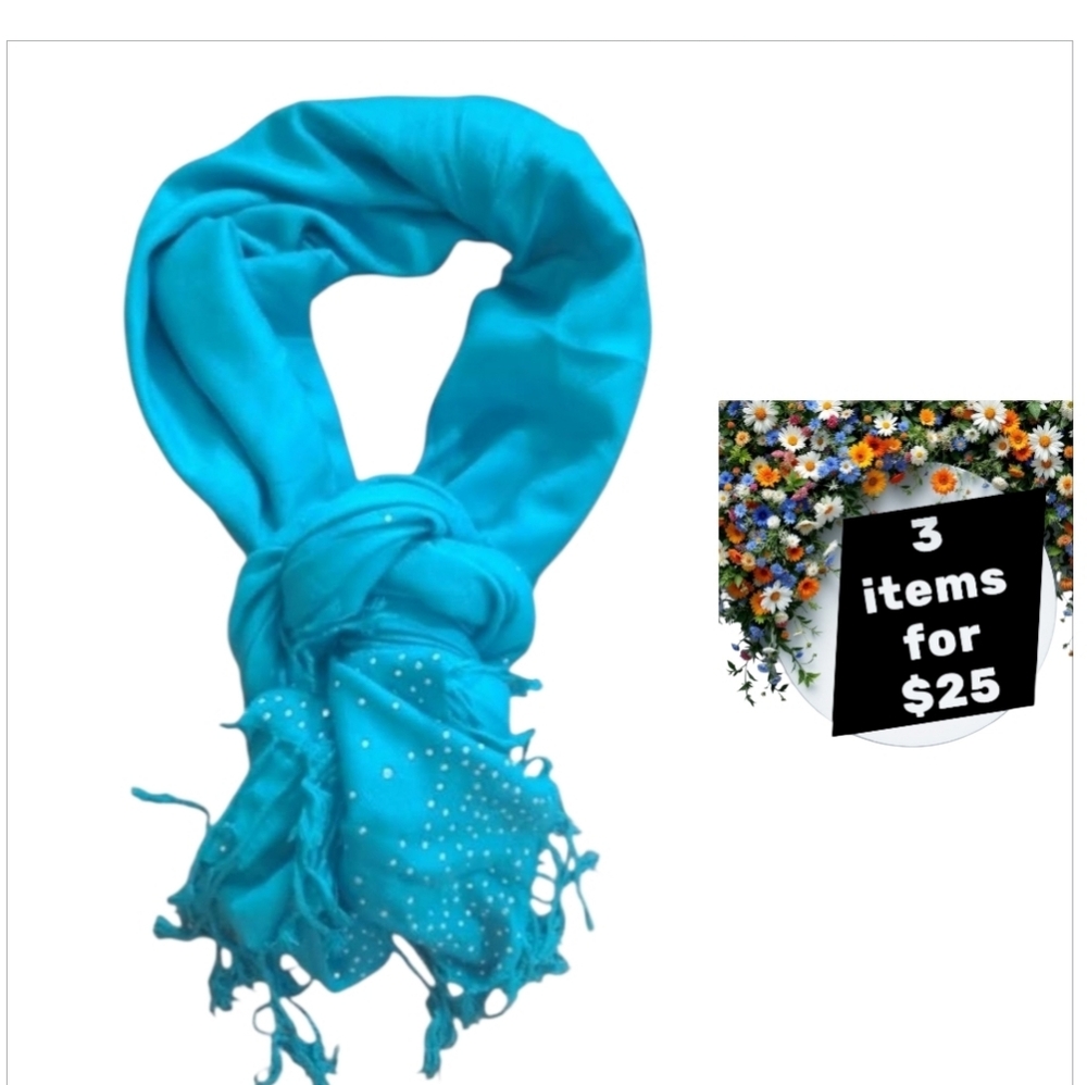 Charming Charlie Rhinestone Trim blanket wrap Scarf